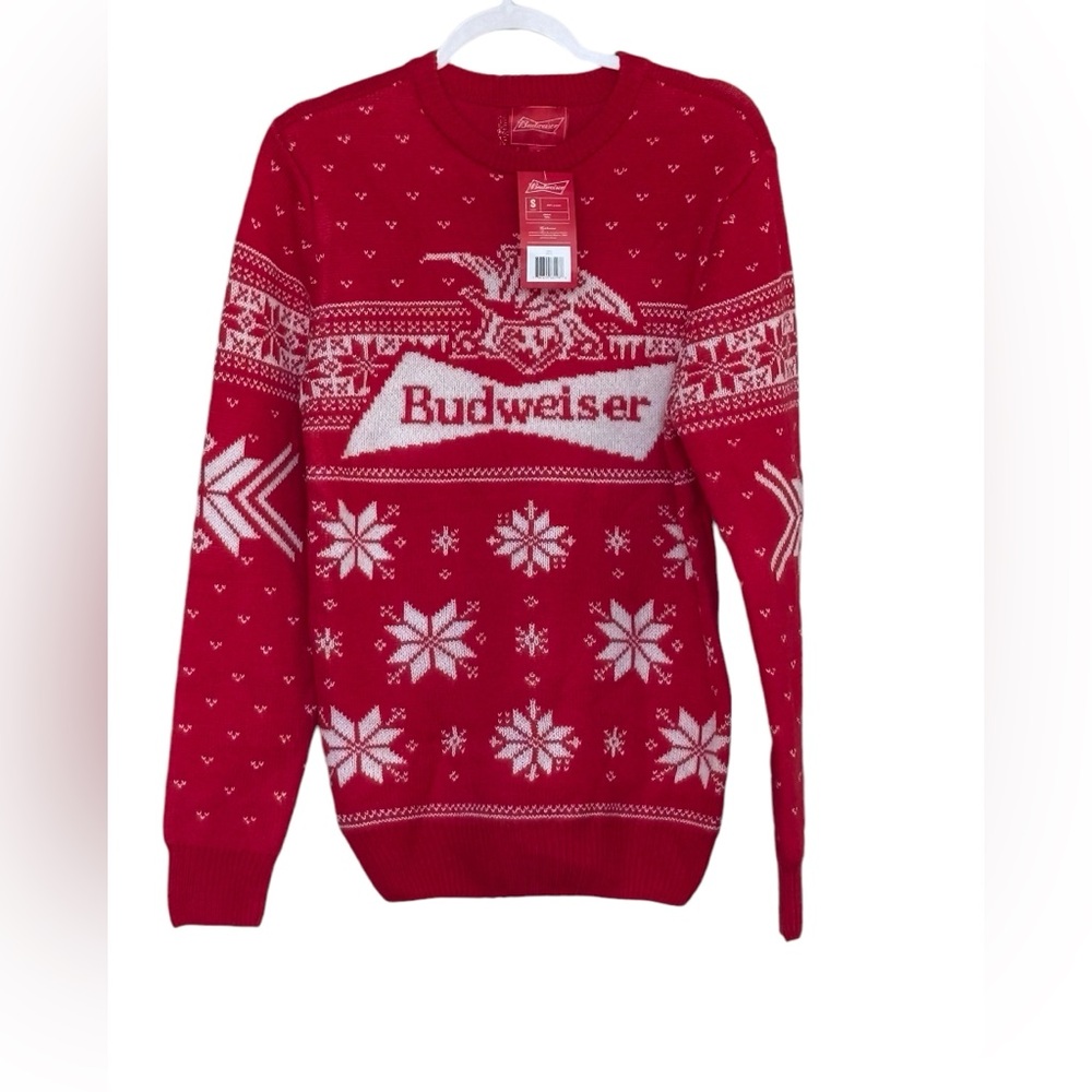New Budweiser Beer Ugly Christmas Sweater Size S